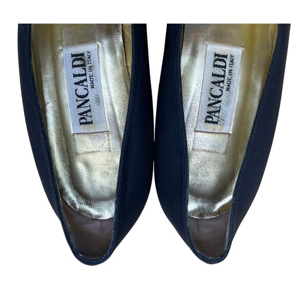 Pancaldi Women’s Navy Arianna Fabric Pointed-Toe Low Heels Pumps Size 10B - Picture 6 of 9